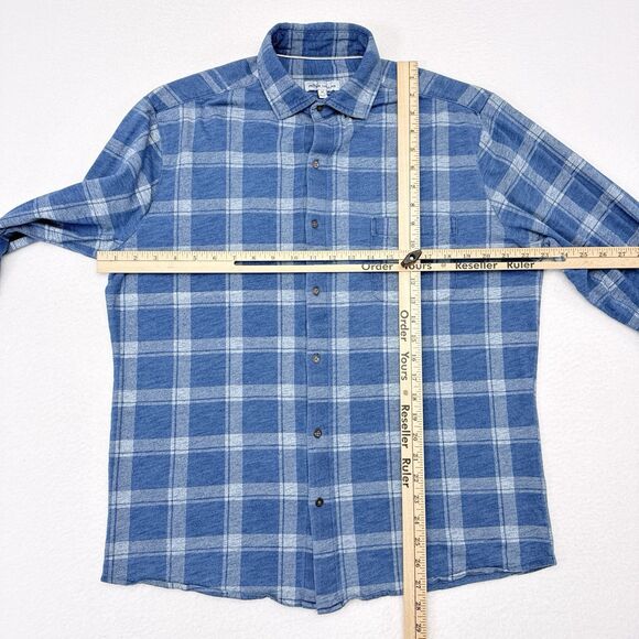 Peter Millar Shirt Size Medium‎ Blue Seaside Larimer Knit Button Down Casual - Picture 8 of 10